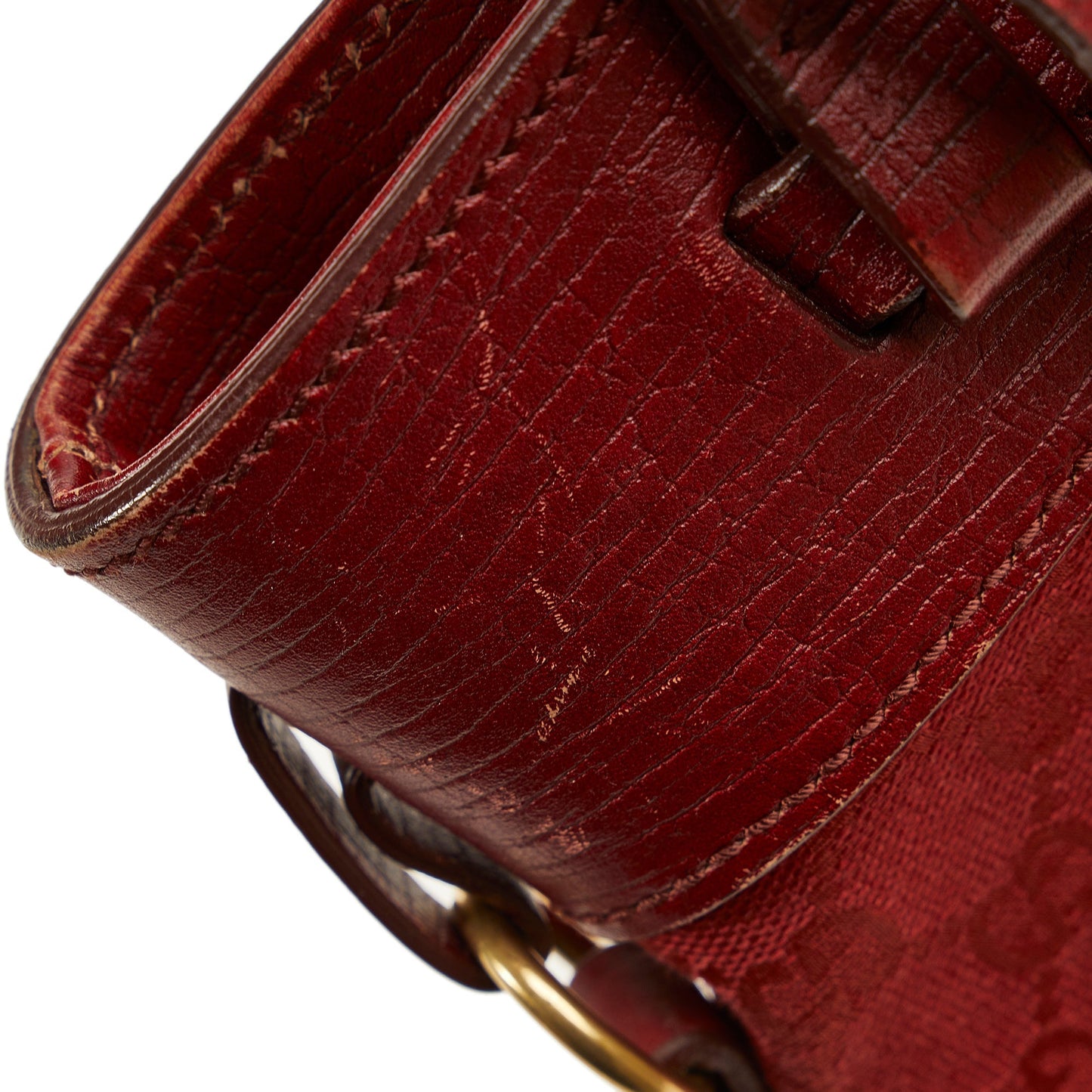 Red Gucci GG Canvas Belt Tote Bag