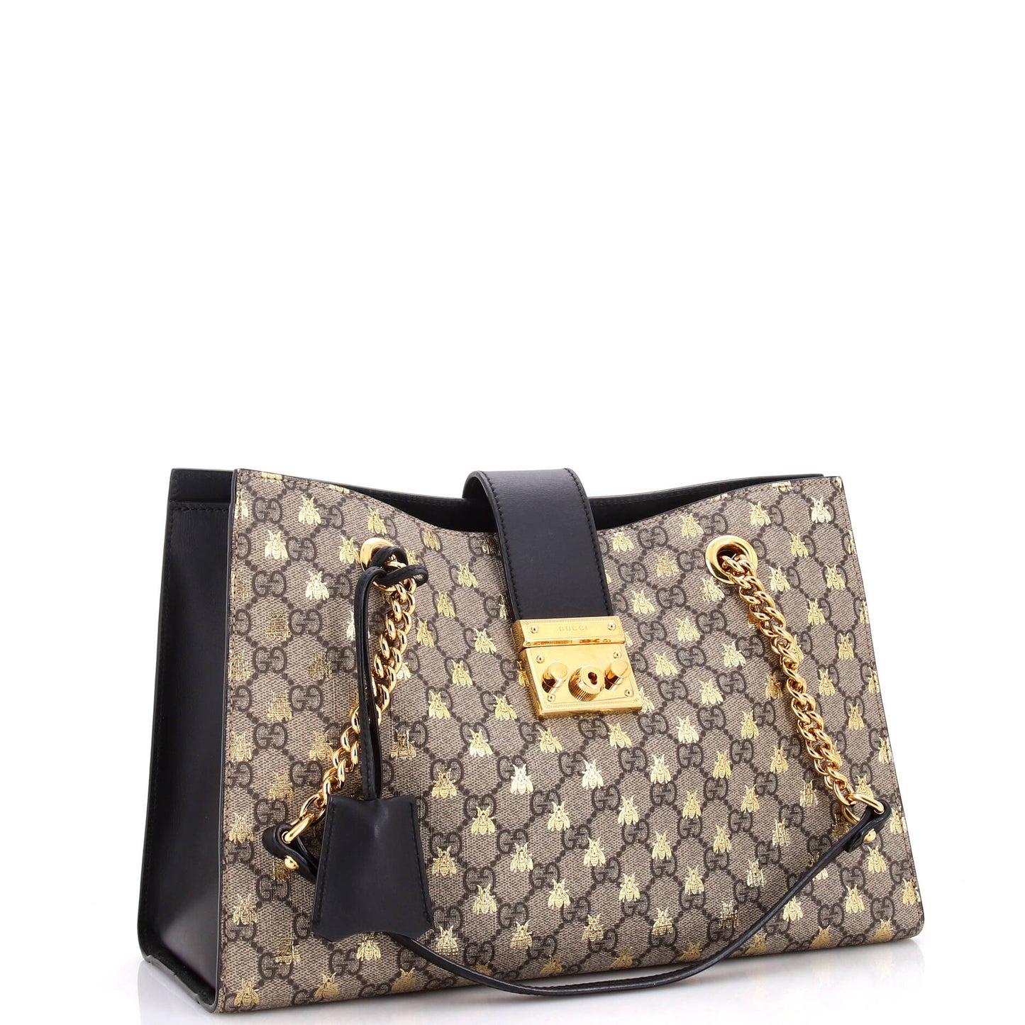 Padlock Chain Tote Printed GG Coated Canvas Medium