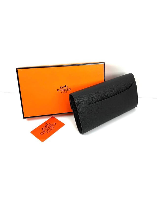 HermÃƒÆ’Ã‚Â¨s Black  Epsom Constance Long Wallet PHW