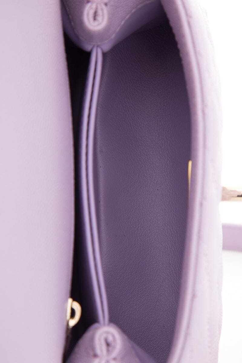 Chanel 2023/24  Purple Caviar Quilted Coco Handle Mini Flap