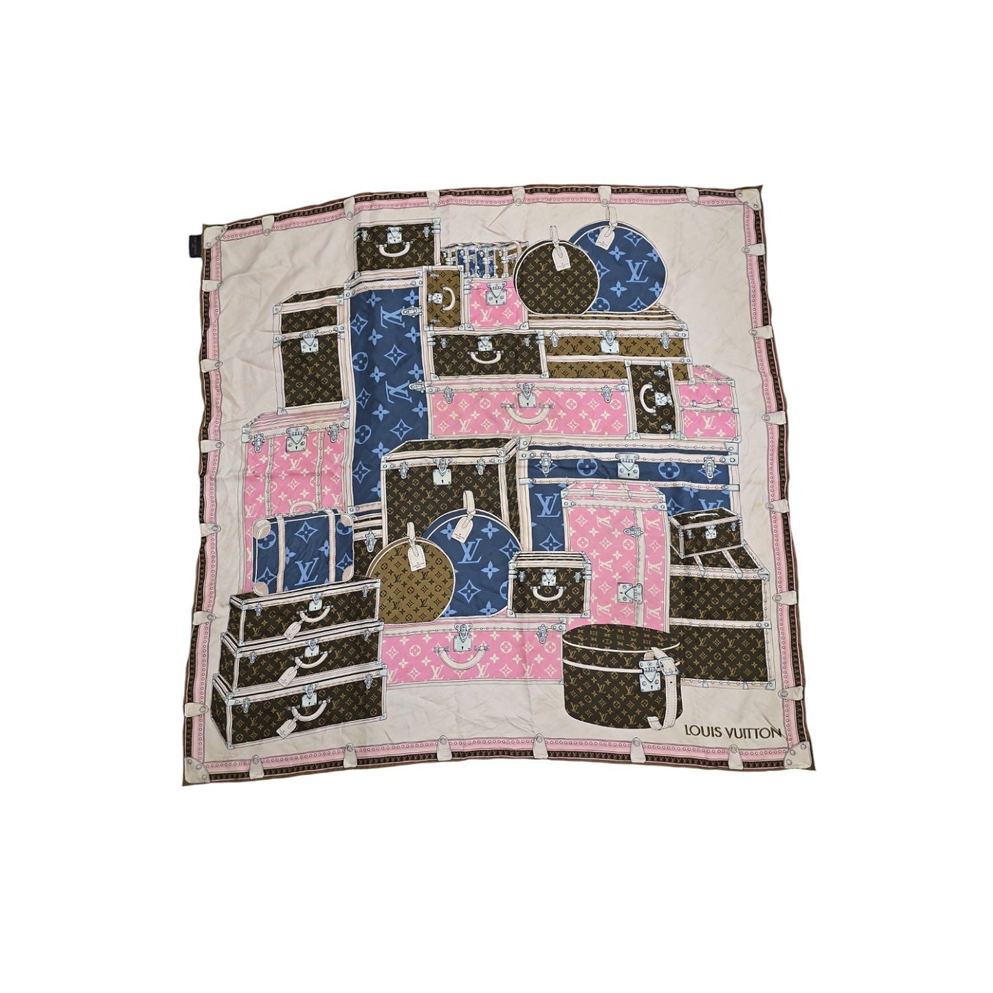 Louis Vuitton Silk Monogram Letâ€™s Go Silk Square Scarf