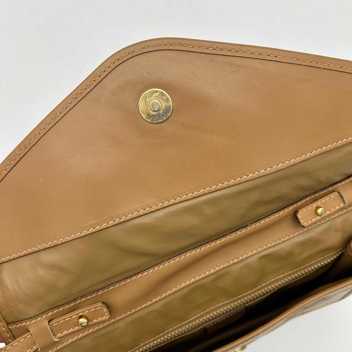 Celine Macadam Beige Canvas Leather Shoulder Bag