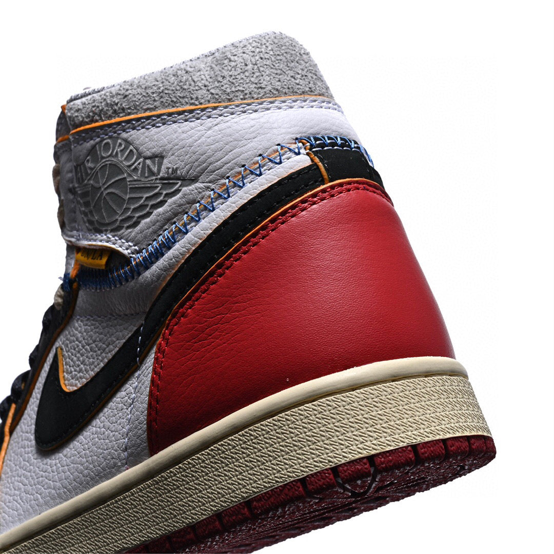GLM - Union x AJ1 High white and red stitching