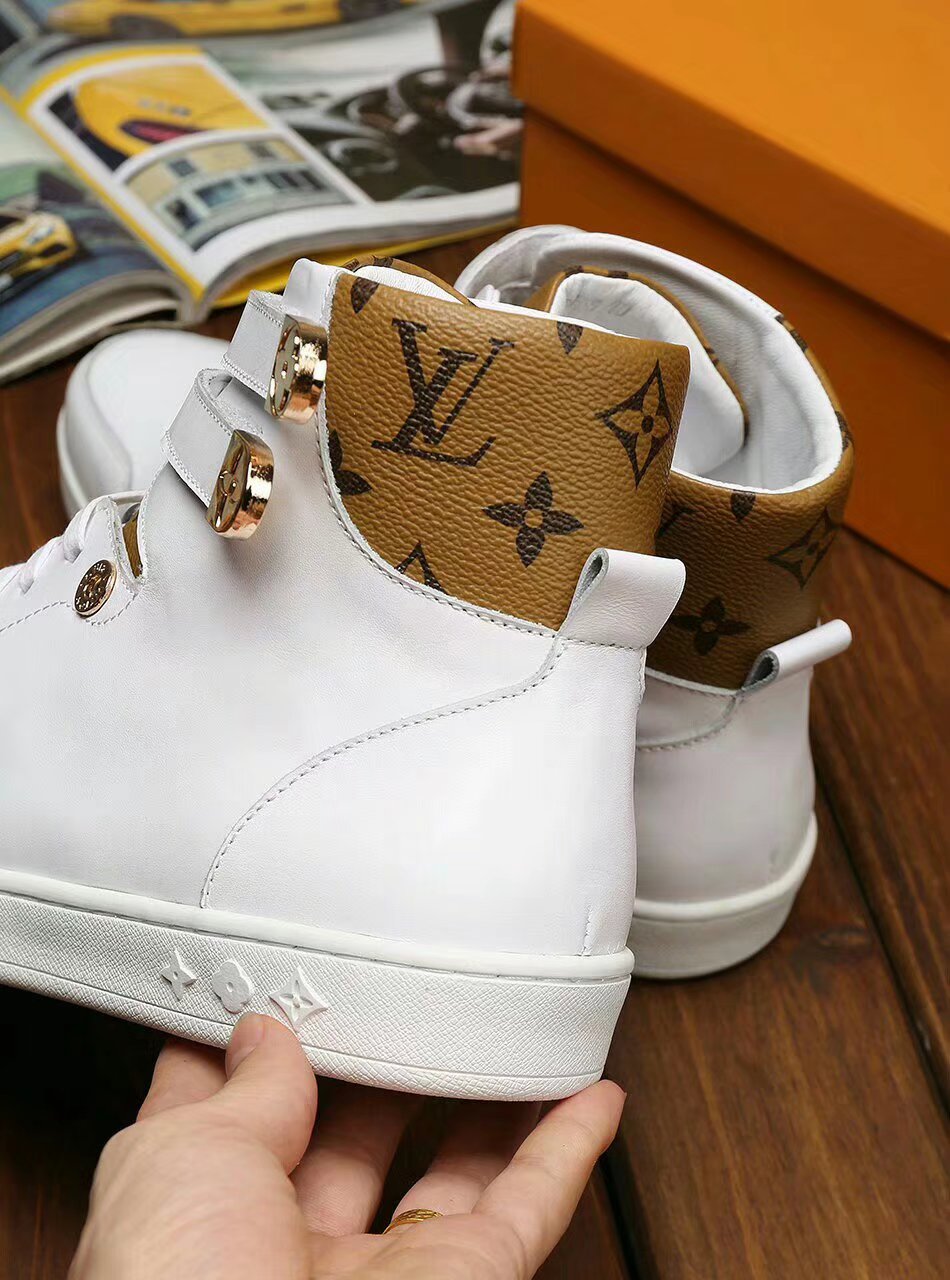 GLM - LUV HIgh Top White Brown Sneaker