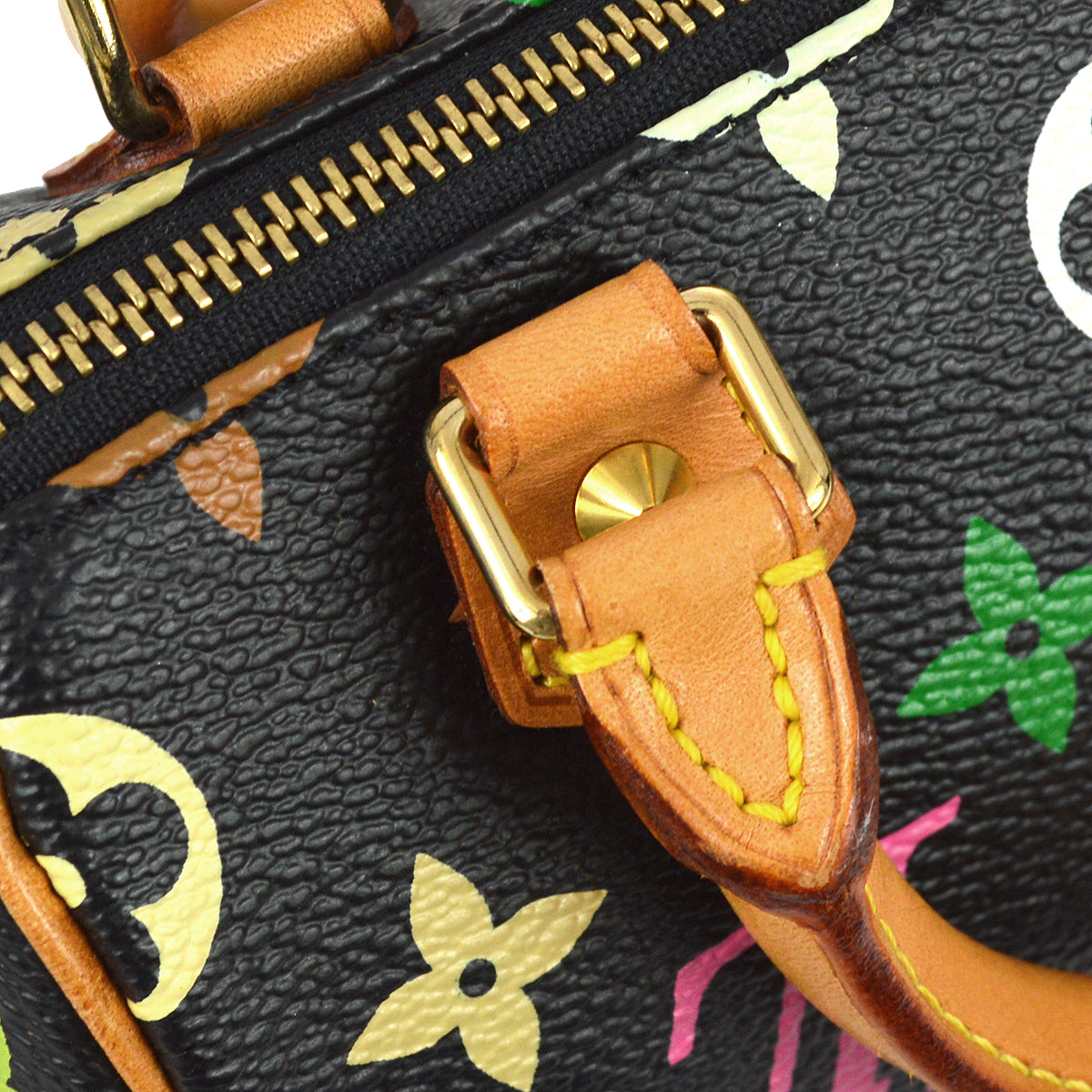 Louis Vuitton 2009 Black Multicolor Mini Speedy Handbag M92644