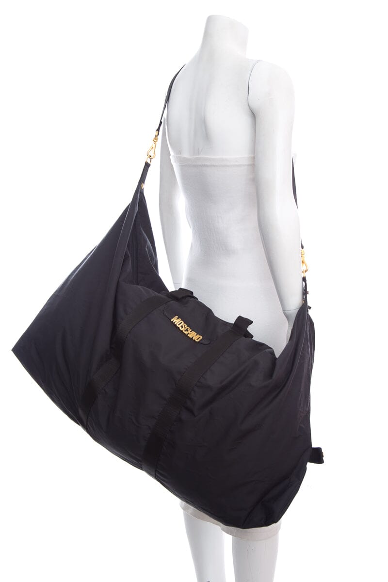 Moschino Black Nylon Weekender
