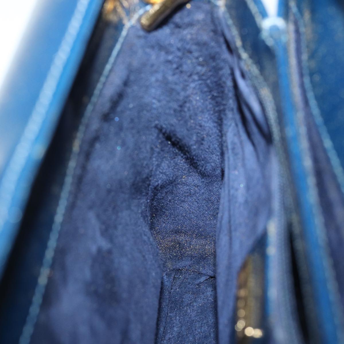 GUCCI Shoulder Bag Leather Navy 80069