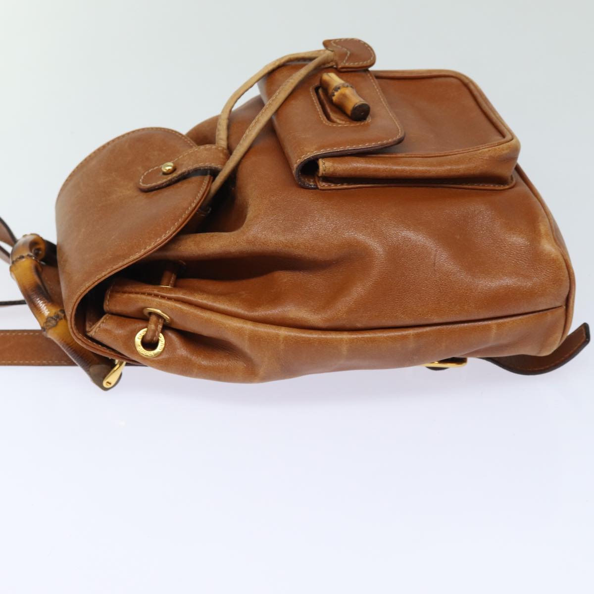 GUCCI Bamboo Backpack Leather Brown 003 1705 0030 80071
