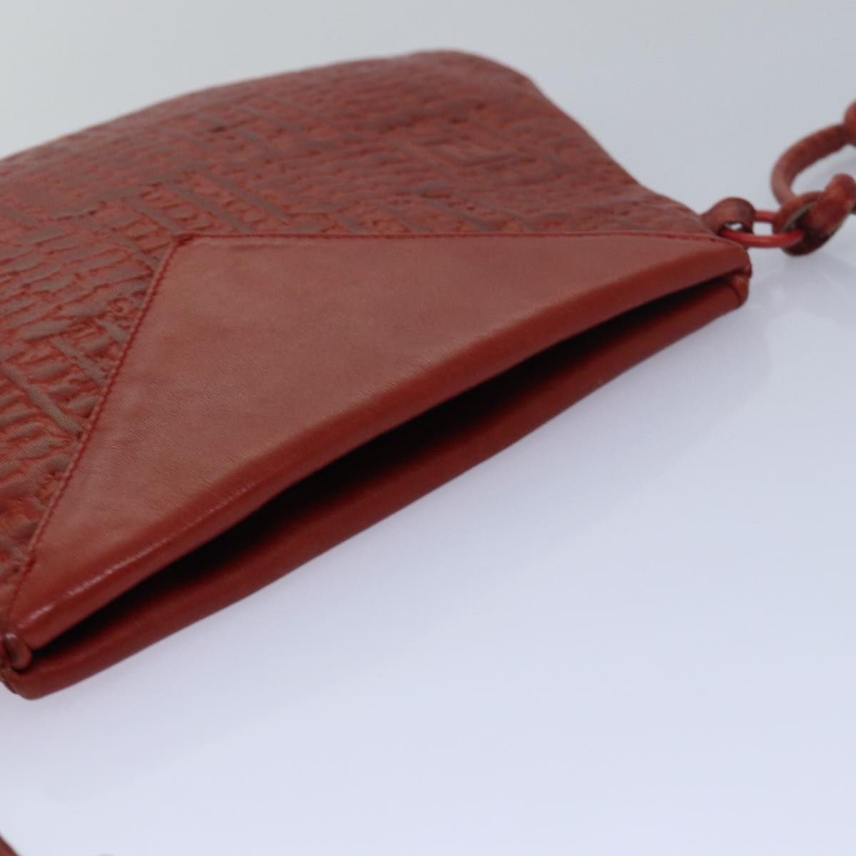 FENDI Shoulder Bag Leather Red 80075