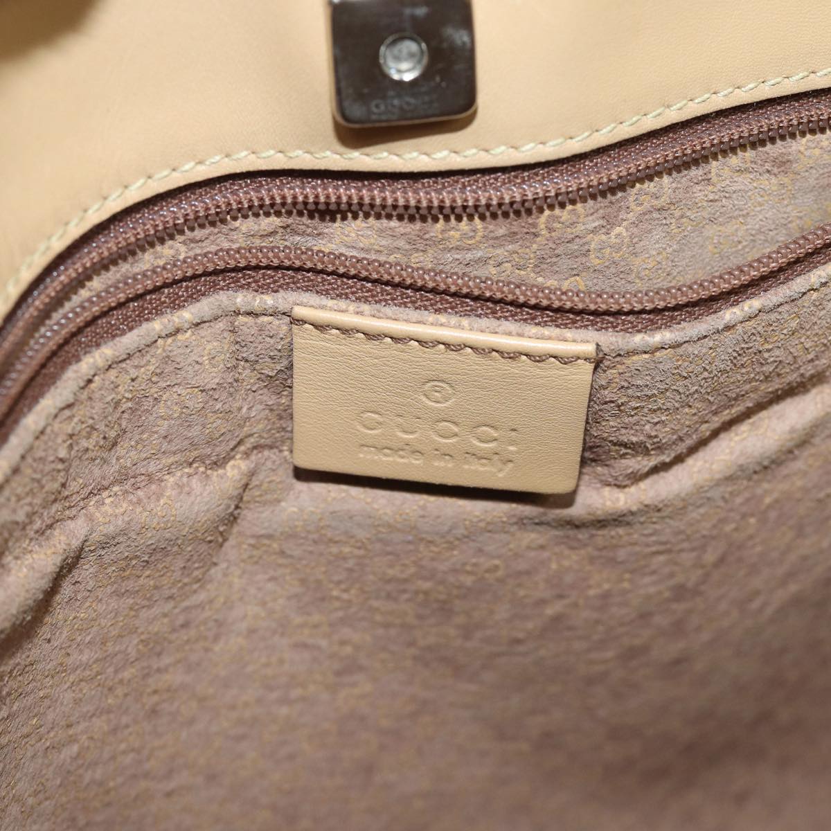 GUCCI Hand Bag Leather Beige 002 1135 80121