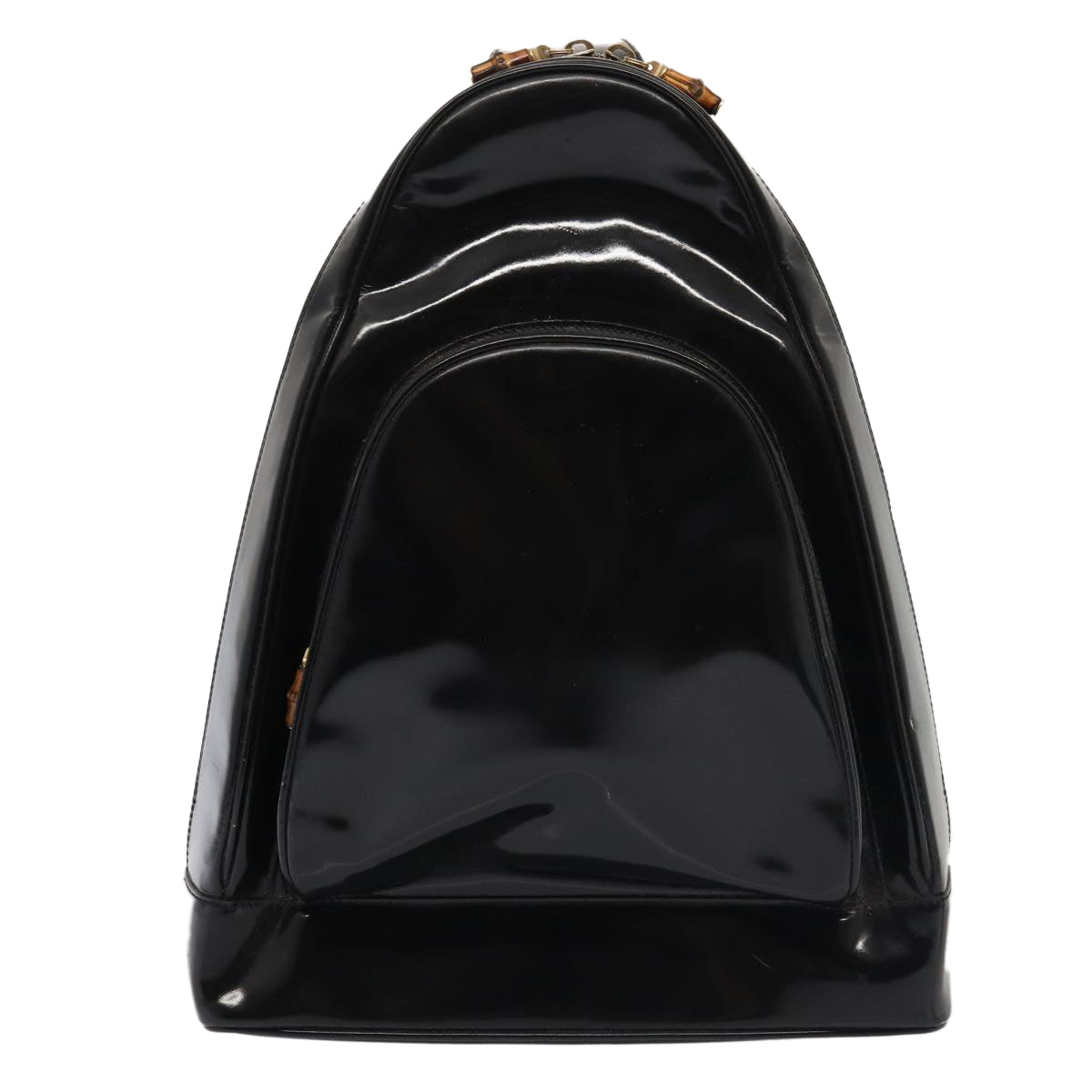 GUCCI Bamboo Body Bag Enamel Black 003 3444 0127 80123