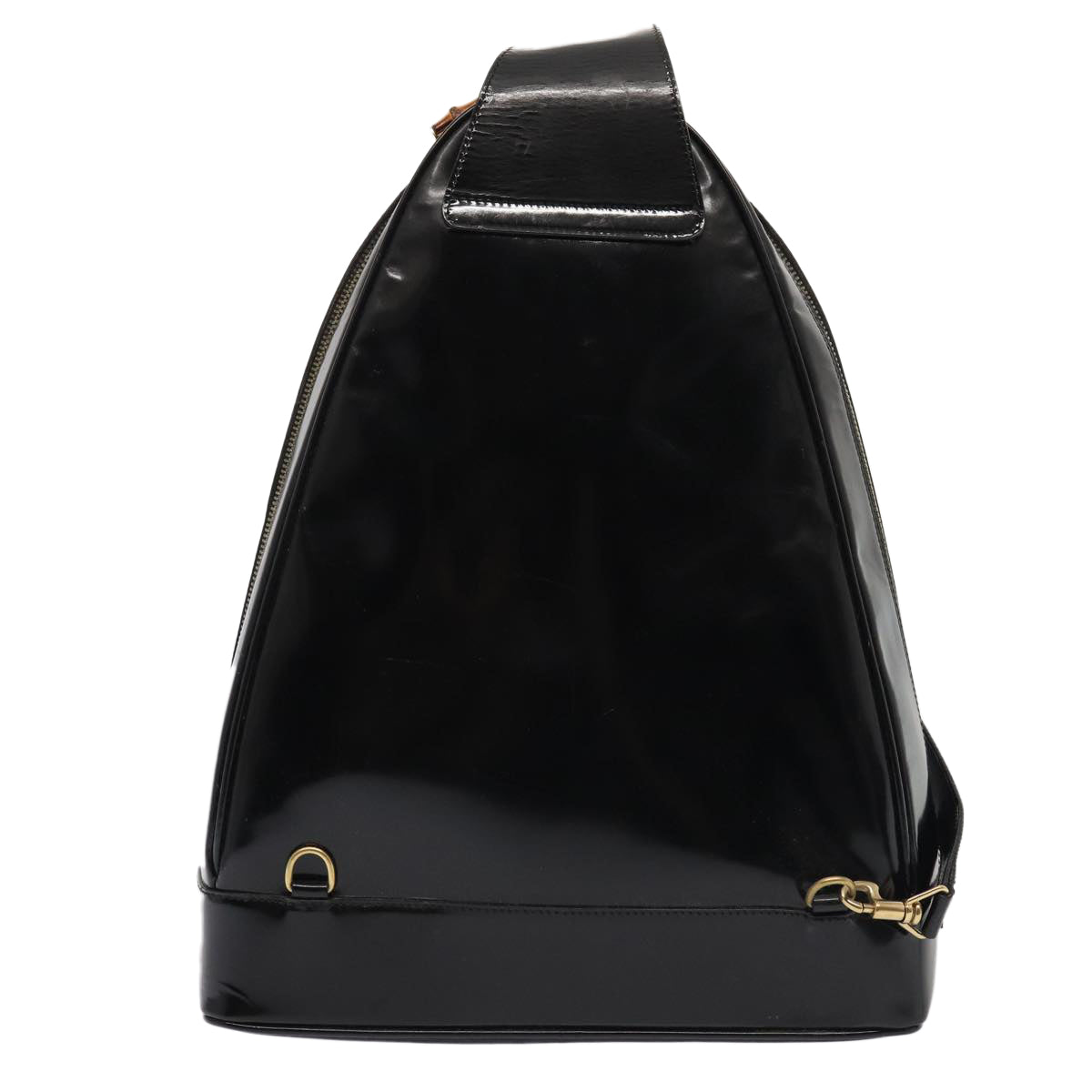 GUCCI Bamboo Body Bag Enamel Black 003 3444 0127 80123