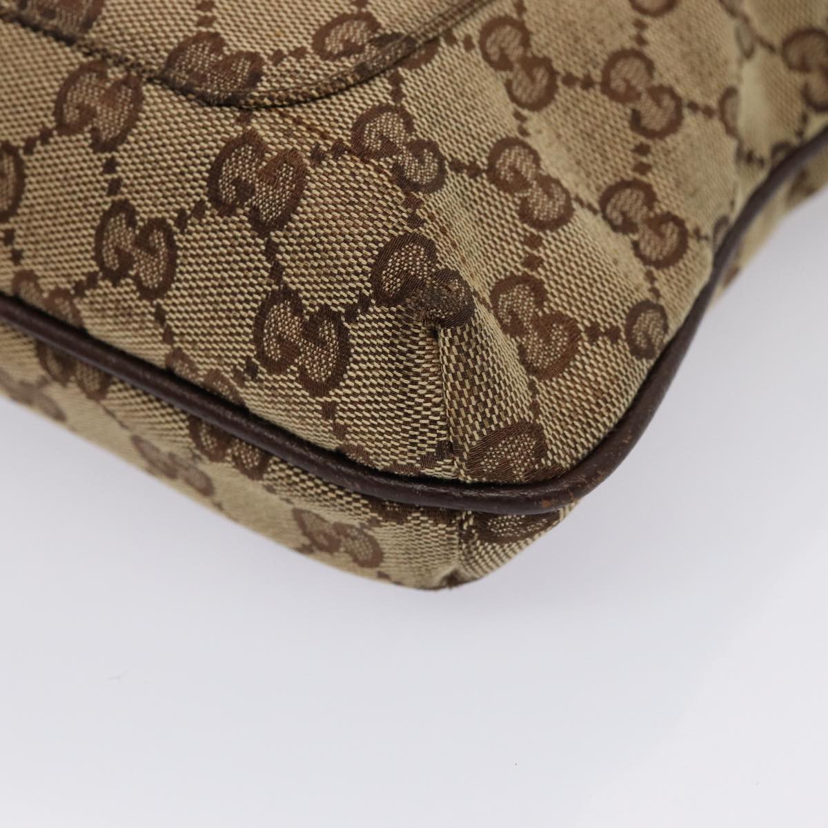 GUCCI GG Canvas Shoulder Bag Beige 122793 80131