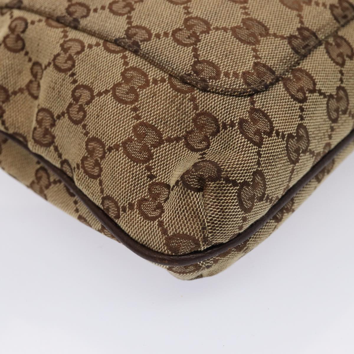GUCCI GG Canvas Shoulder Bag Beige 122793 80131
