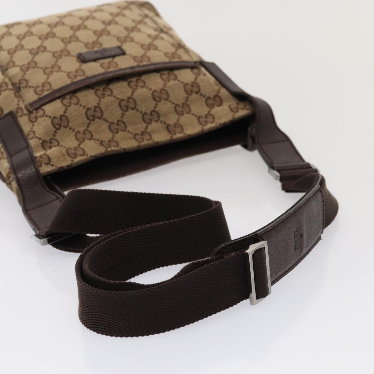 GUCCI GG Canvas Shoulder Bag Beige 122793 80131