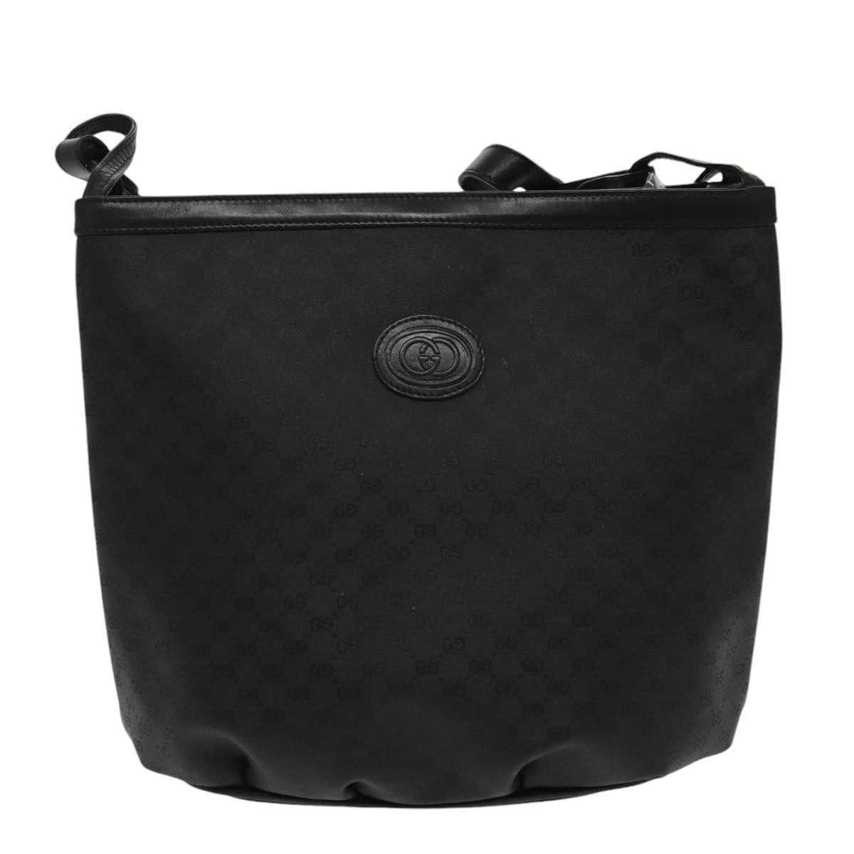 GUCCI Micro GG Canvas Shoulder Bag Black 80173