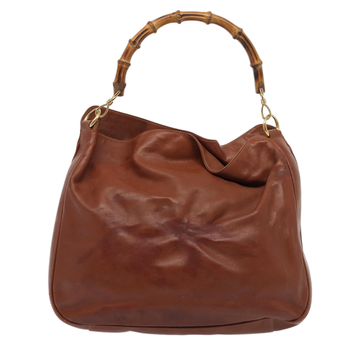 GUCCI Bamboo Shoulder Bag Leather Brown 001 1781 1577 80180