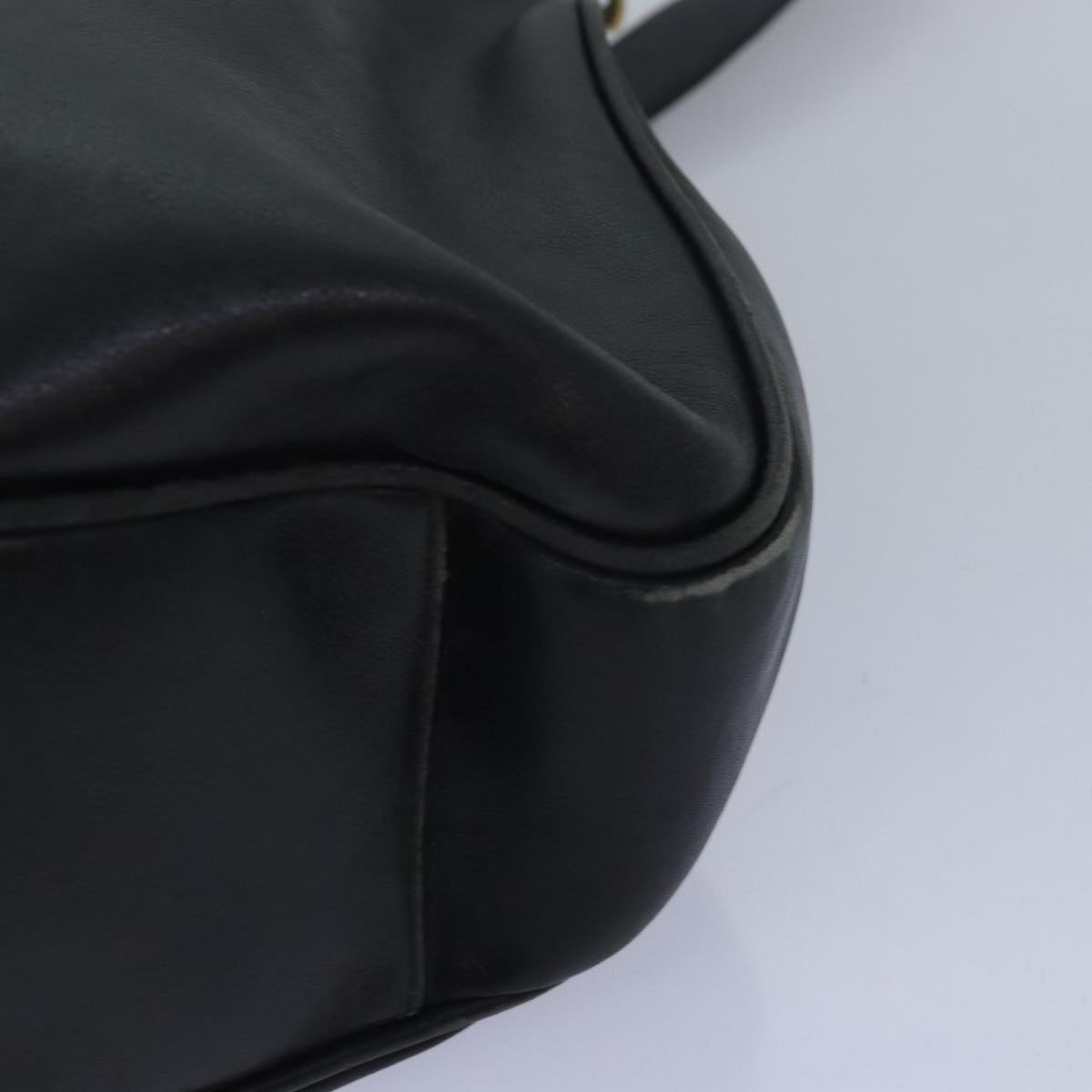 GUCCI Bamboo Shoulder Bag Leather Black 001 1638 200047 80194