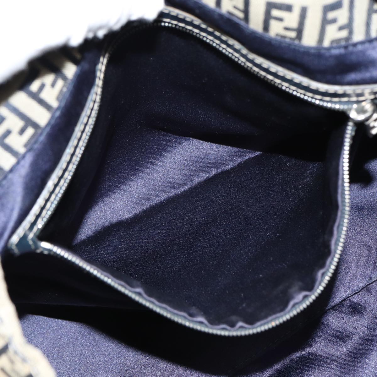 FENDI Zucchino Canvas Hand Bag Navy 80244