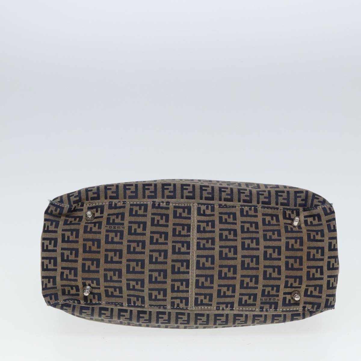 FENDI Zucchino Canvas Hand Bag Navy 80244