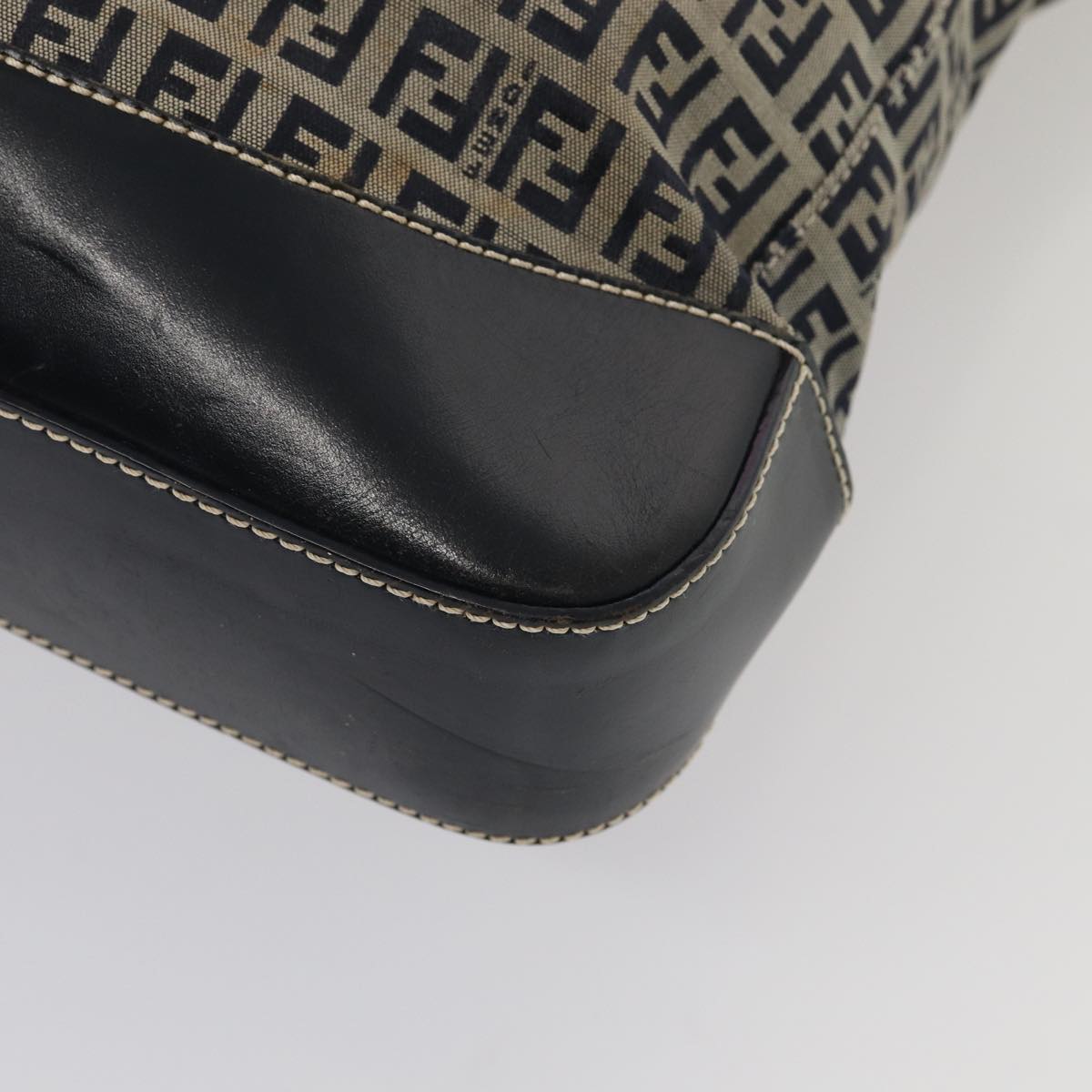 FENDI Zucchino Canvas Tote Bag Navy 80245
