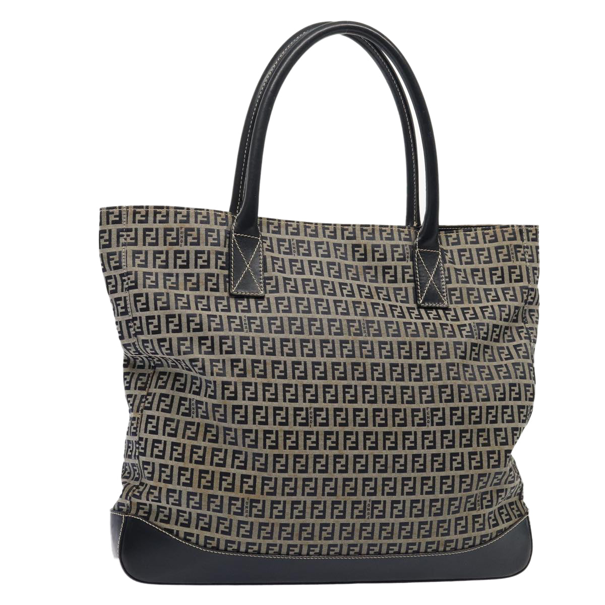 FENDI Zucchino Canvas Tote Bag Navy 80245