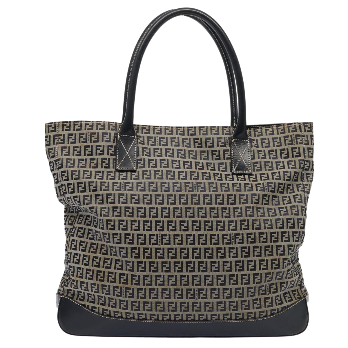 FENDI Zucchino Canvas Tote Bag Navy 80245