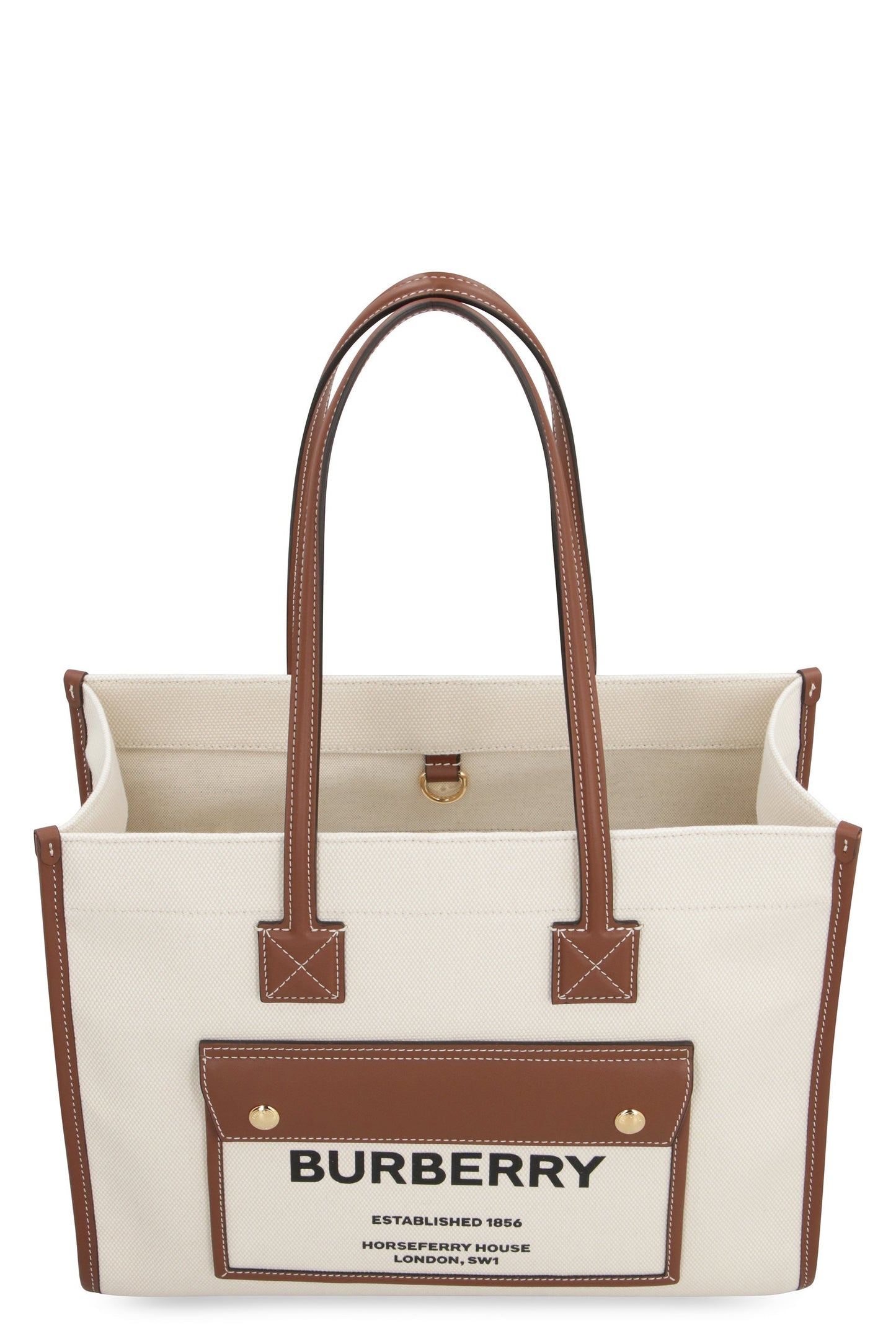 FREYA SMALL BEIGE/LEATHER TOTE