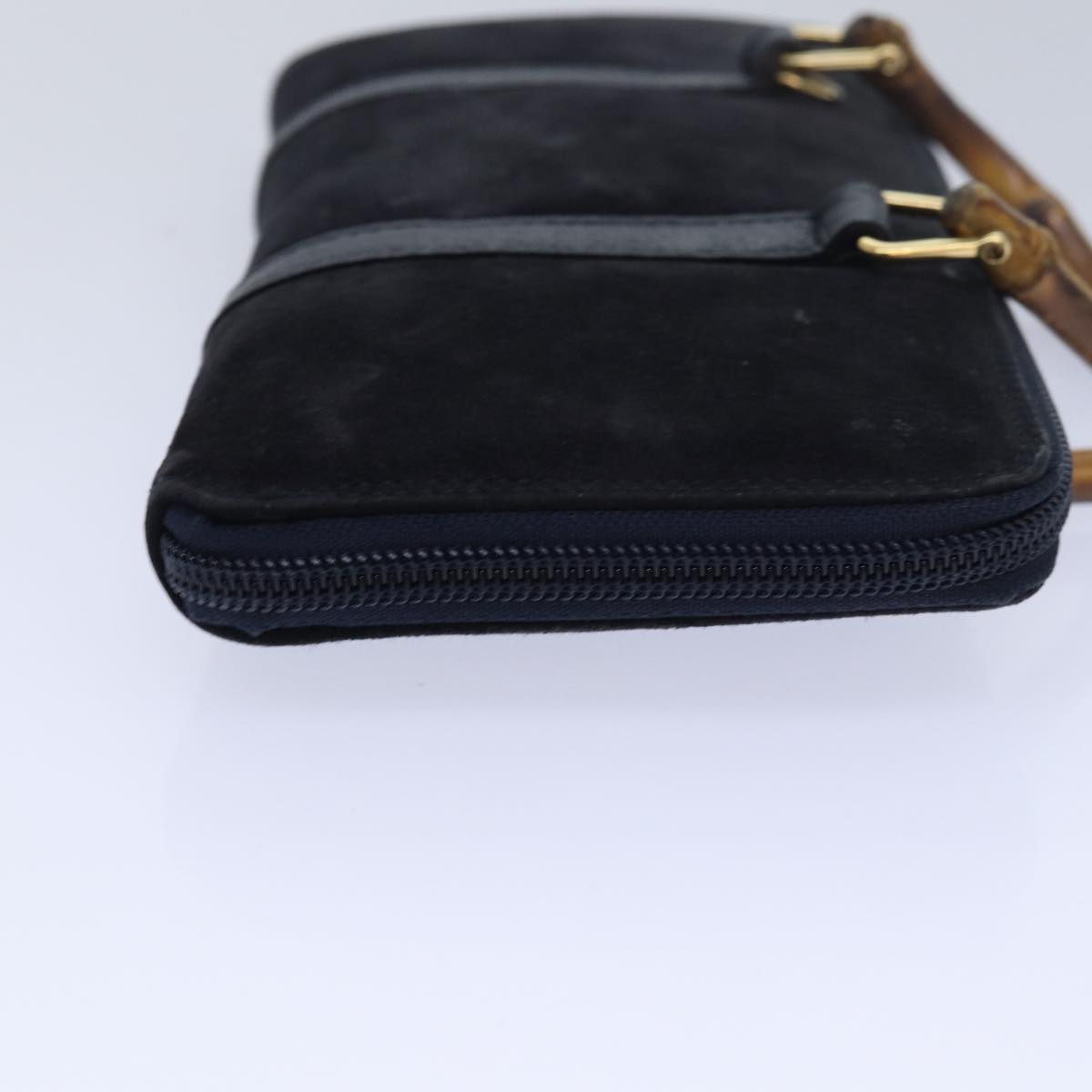 GUCCI Bamboo Wallet Suede 2way Navy 039 1998 0700 80565