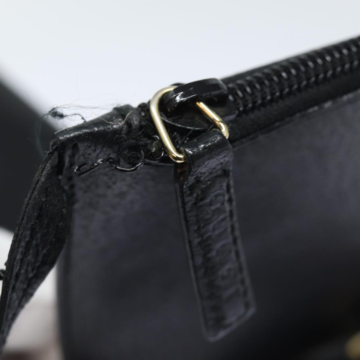 GUCCI Bamboo Hand Bag Leather Black 001 1880 80601