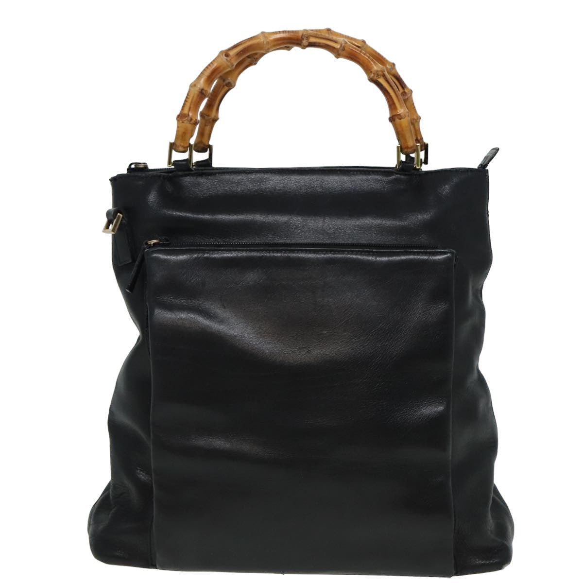 GUCCI Bamboo Hand Bag 2way Black 80627