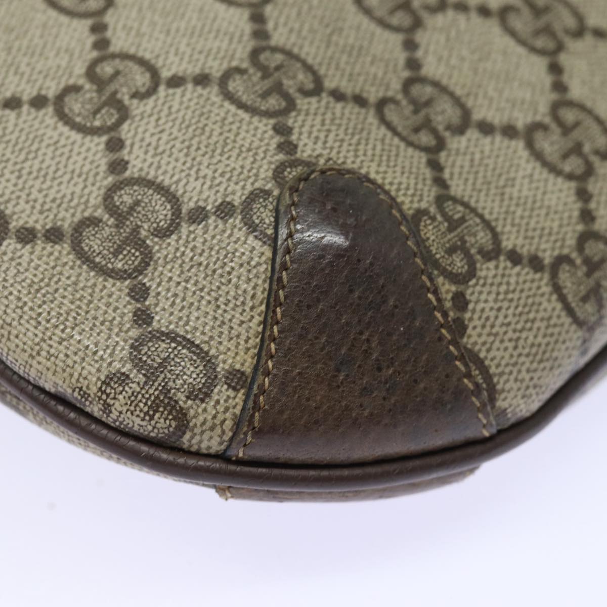GUCCI GG Supreme Web Sherry Line Shoulder Bag PVC Beige 80683