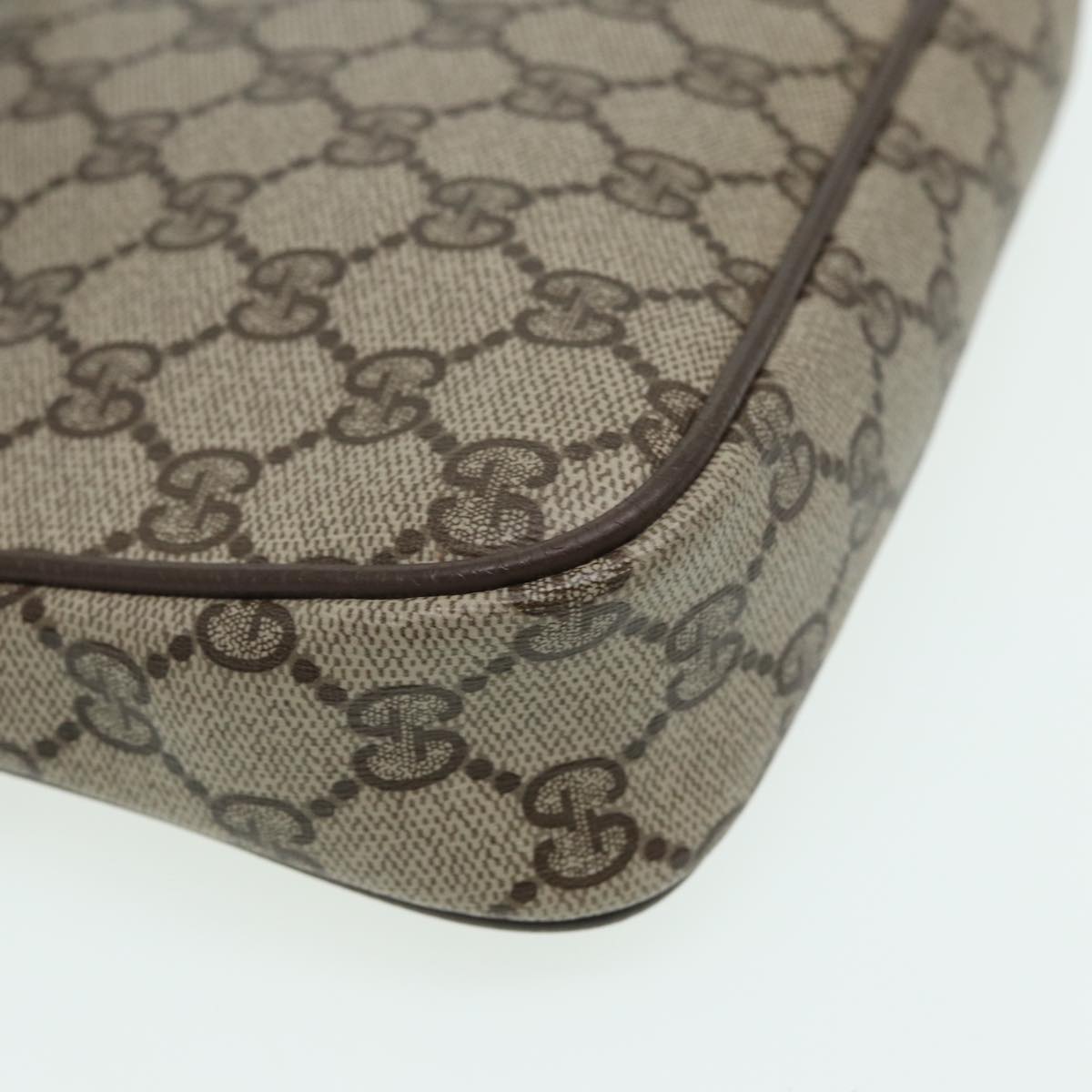 GUCCI GG Supreme Shoulder Bag PVC Leather Beige 80689