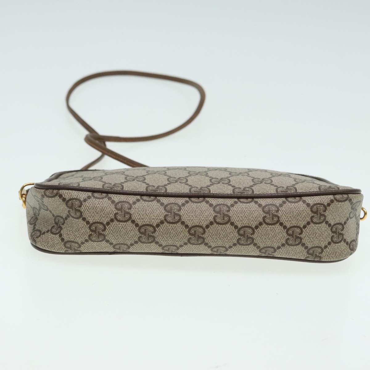 GUCCI GG Supreme Shoulder Bag PVC Leather Beige 80689