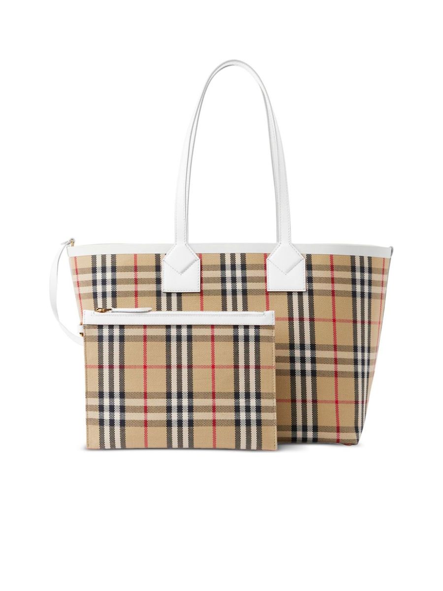 Vintage Check Pattern Tote Bag
