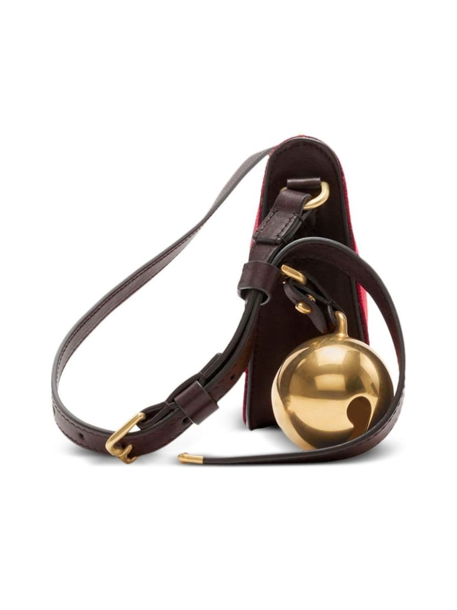 Check Pattern Bell Charm Shoulder Bag