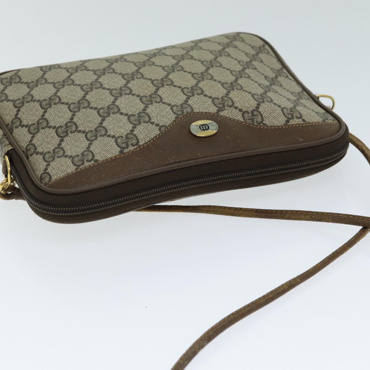 GUCCI GG Supreme Shoulder Bag PVC Leather Beige 97 02 068 80806