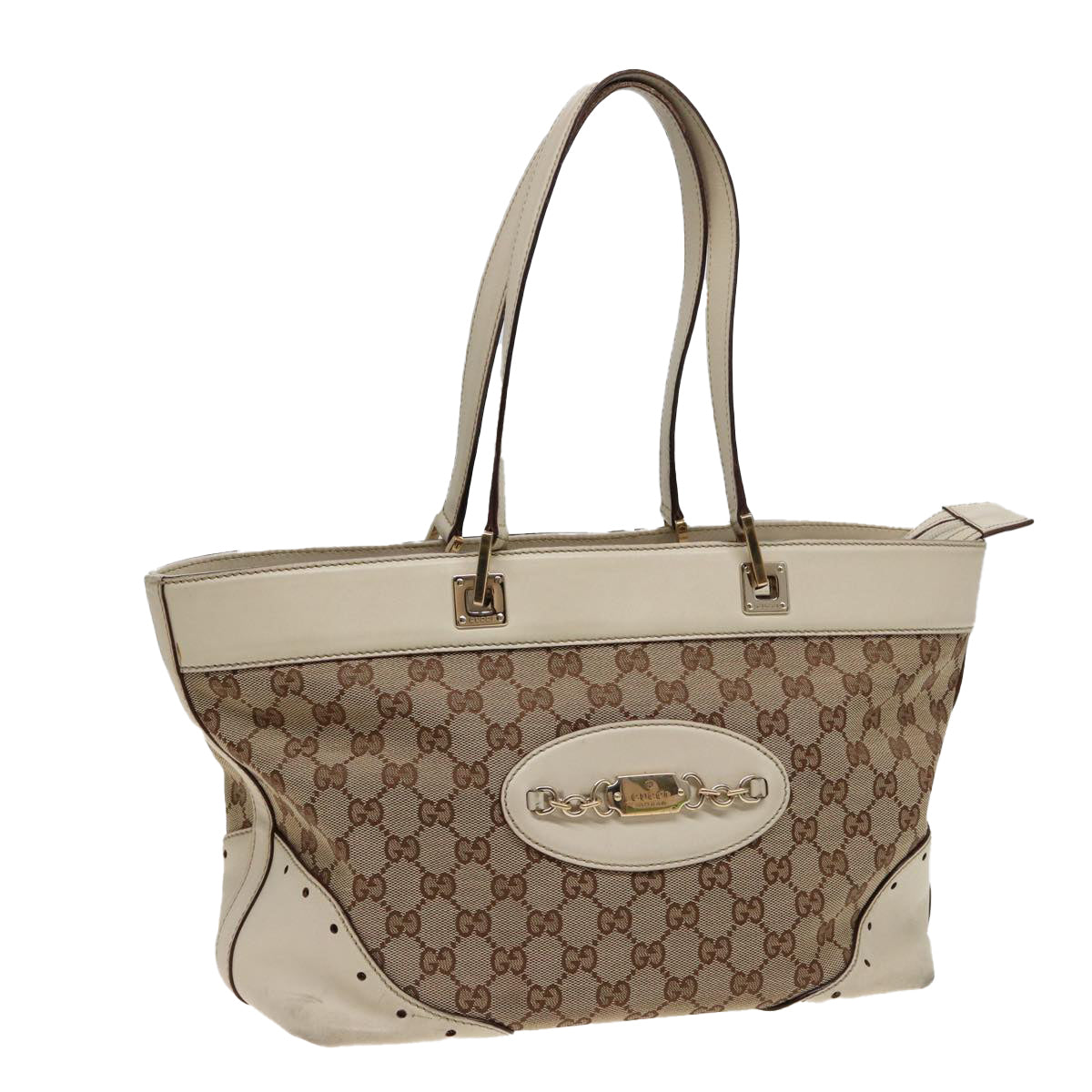 GUCCI GG Canvas Tote Bag Beige 145993 80822