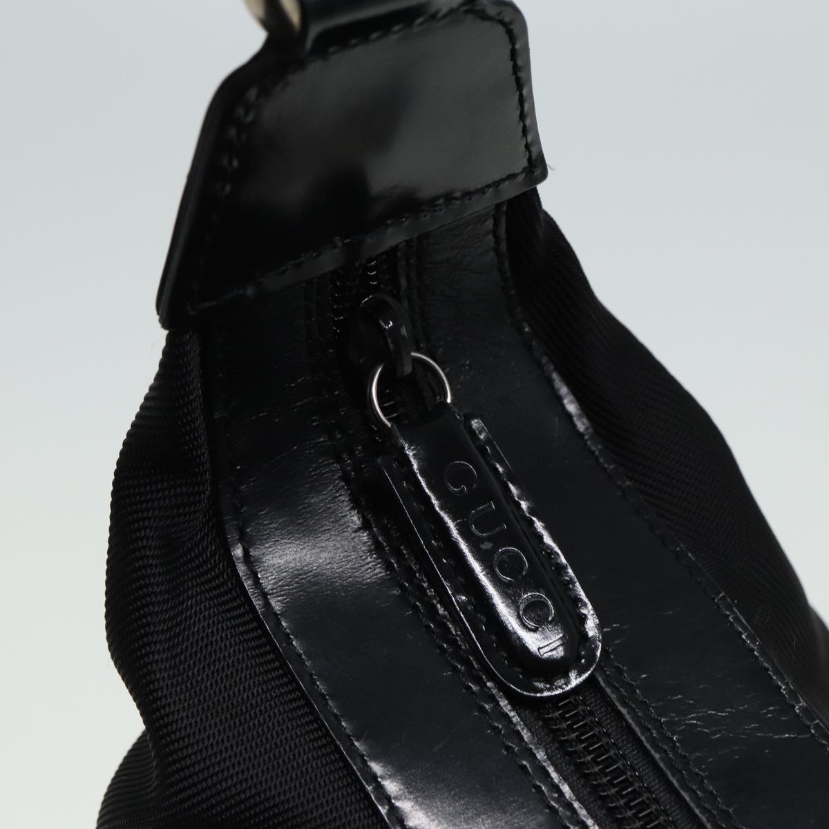 GUCCI Bamboo Shoulder Bag Nylon Black 000 1956 0531 80823