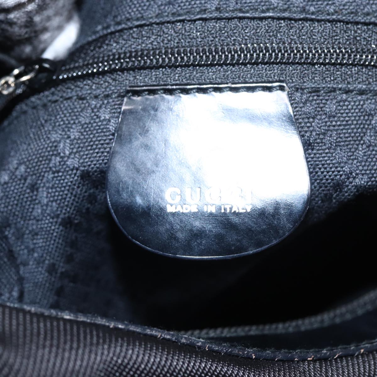 GUCCI Bamboo Shoulder Bag Nylon Black 000 1956 0531 80823