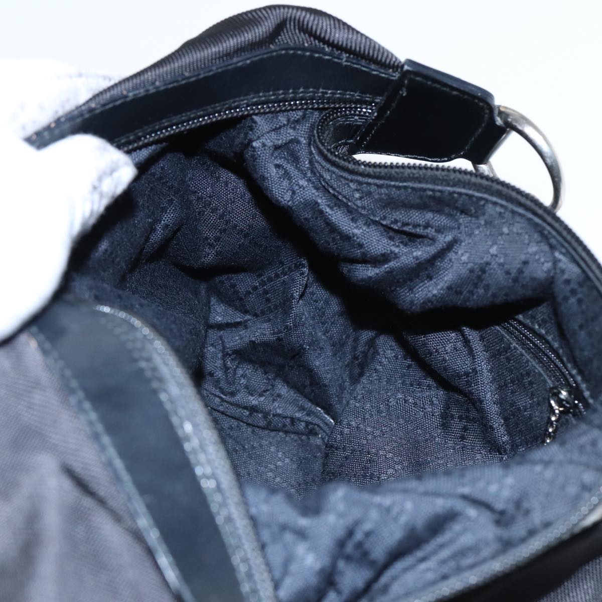 GUCCI Bamboo Shoulder Bag Nylon Black 000 1956 0531 80823
