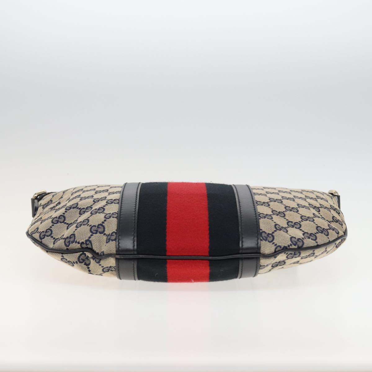 GUCCI GG Canvas Sherry Line Shoulder Bag Navy Red 257032 80828