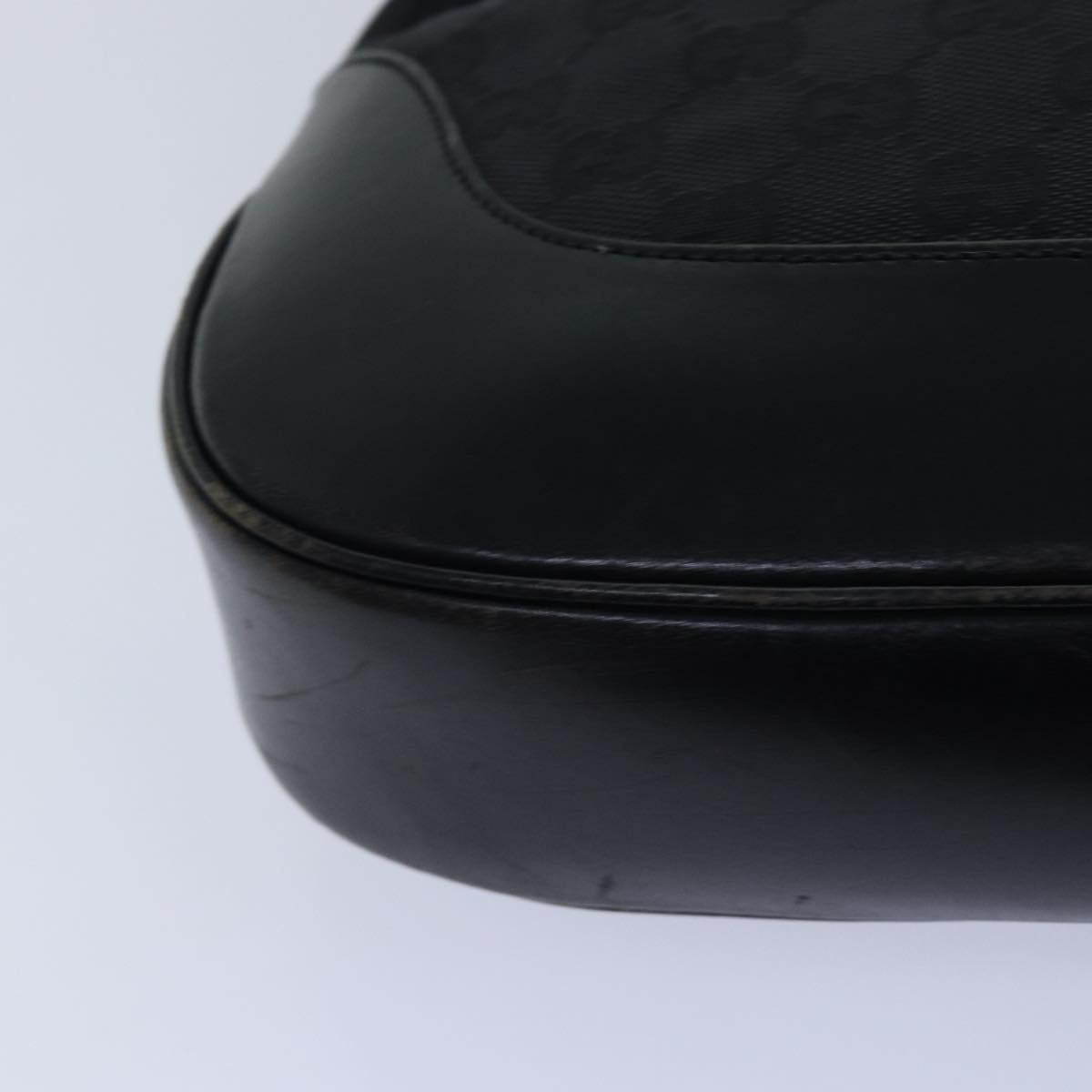 GUCCI Jackie Shoulder Bag Canvas Leather Black 001 3346 80830