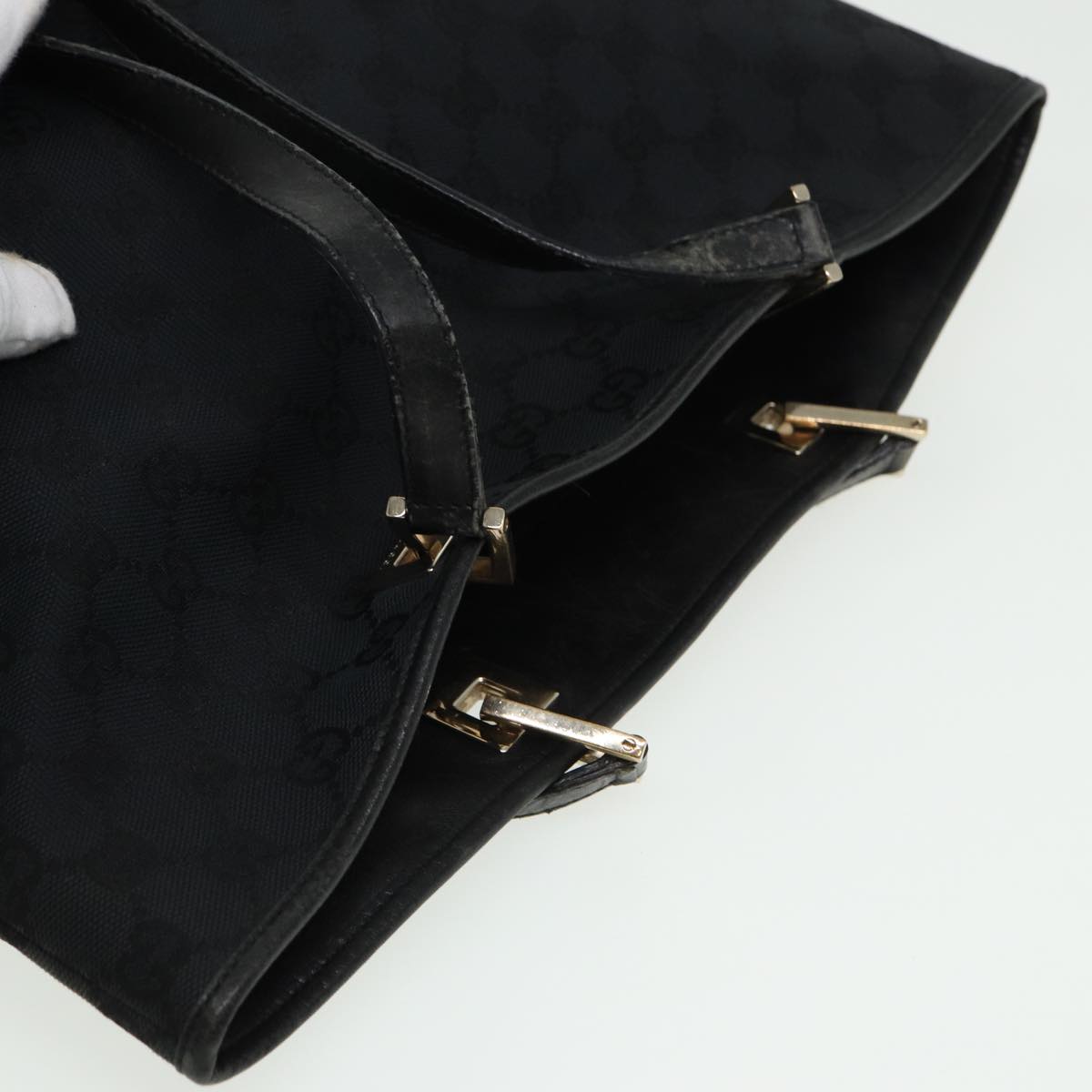 GUCCI GG Canvas Tote Bag Black 002 1098 002404 80833