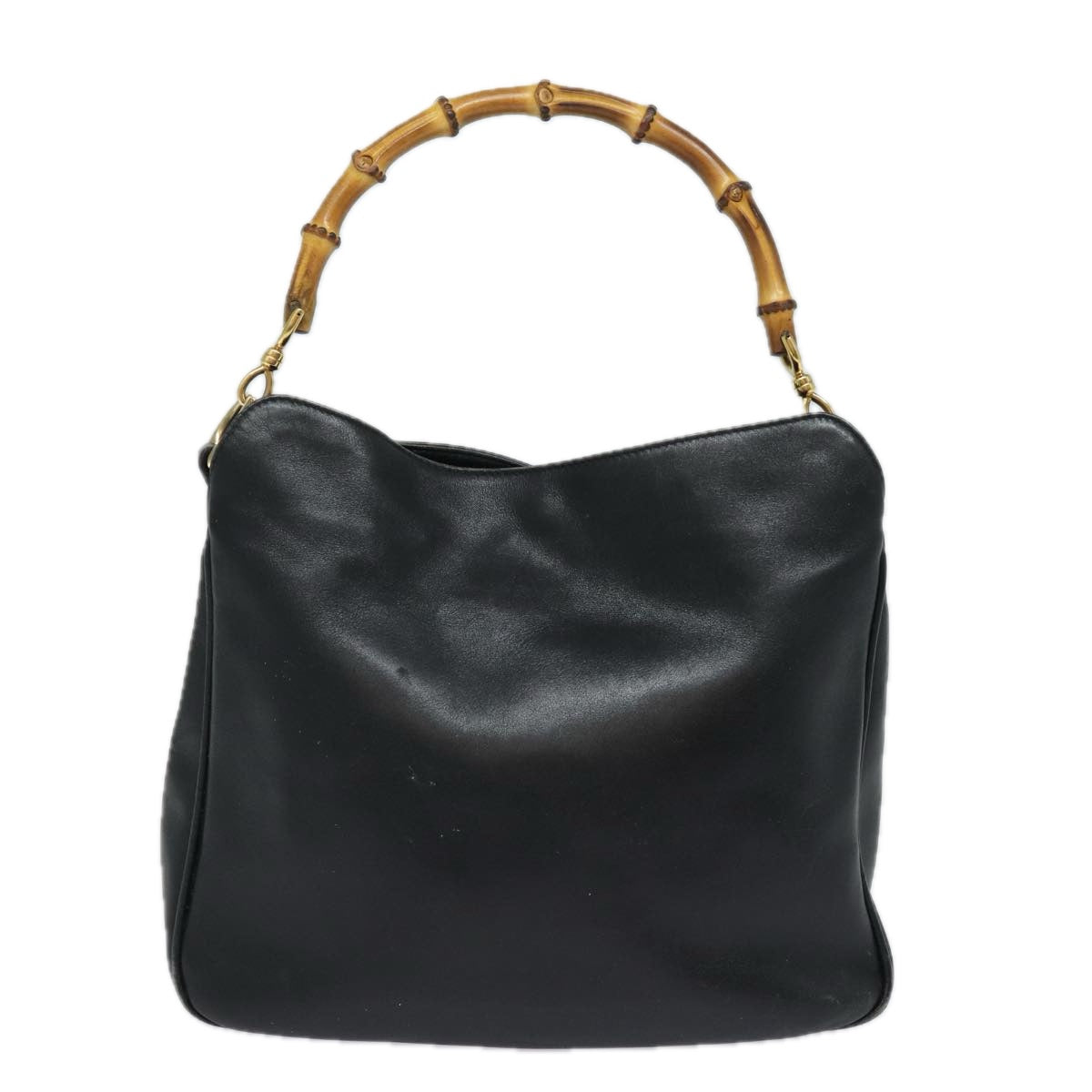 GUCCI Bamboo Shoulder Bag Leather 2way Black 001 1638 80839