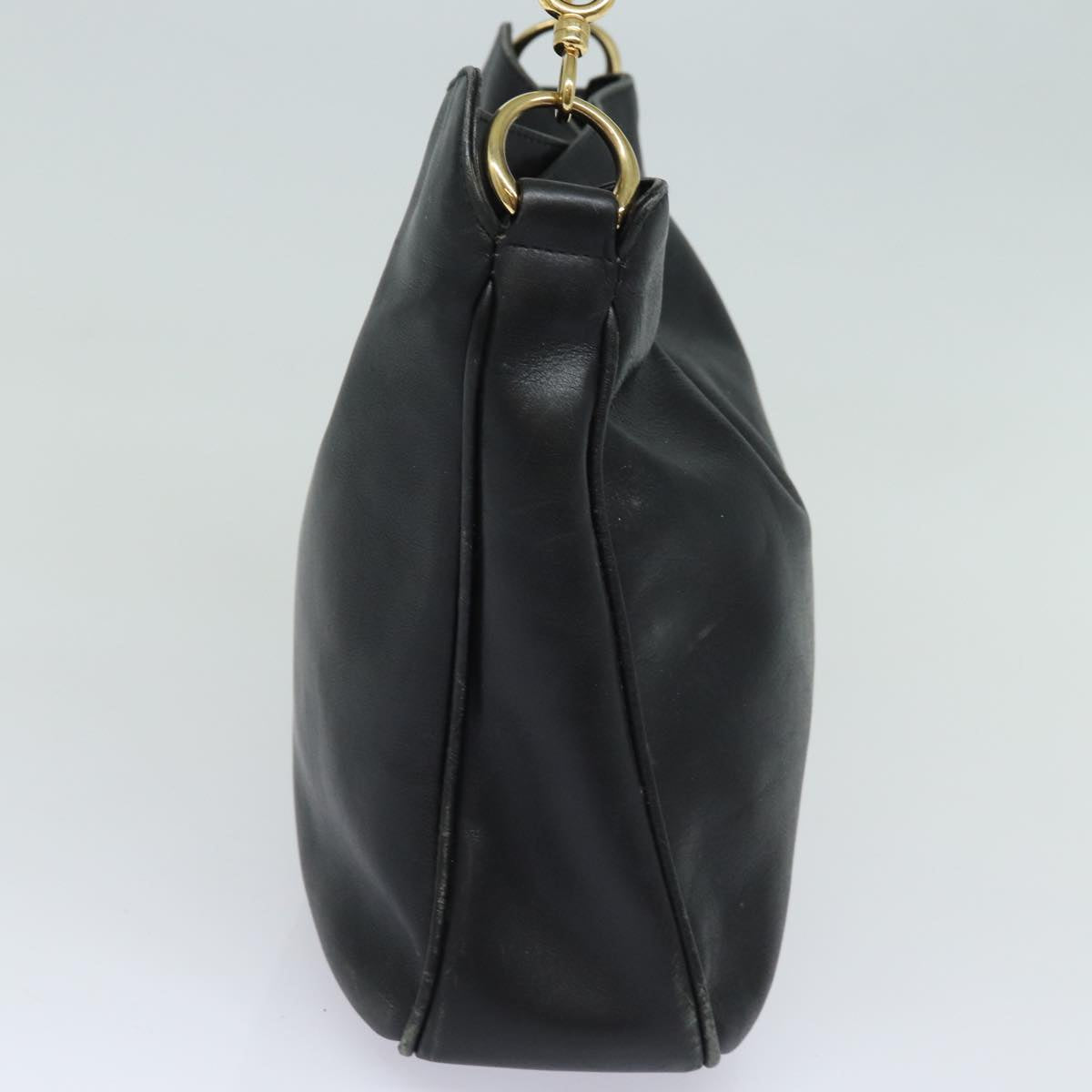 GUCCI Bamboo Shoulder Bag Leather 2way Black 001 1638 80839