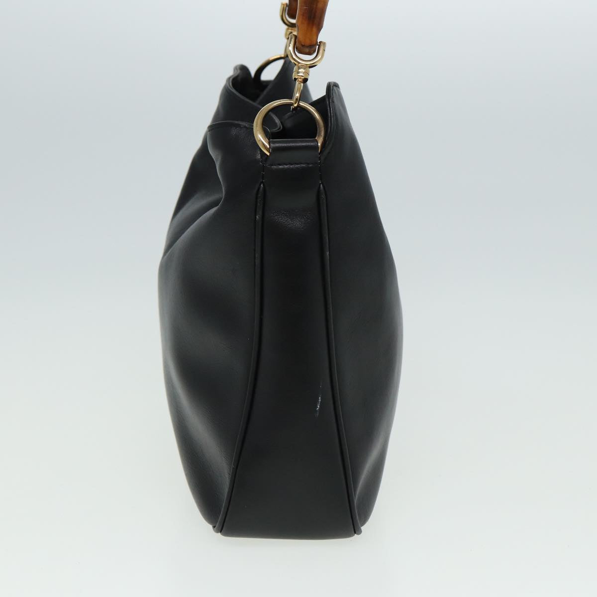 GUCCI Bamboo Shoulder Bag Leather 2way Black 001 3754 1638 80841