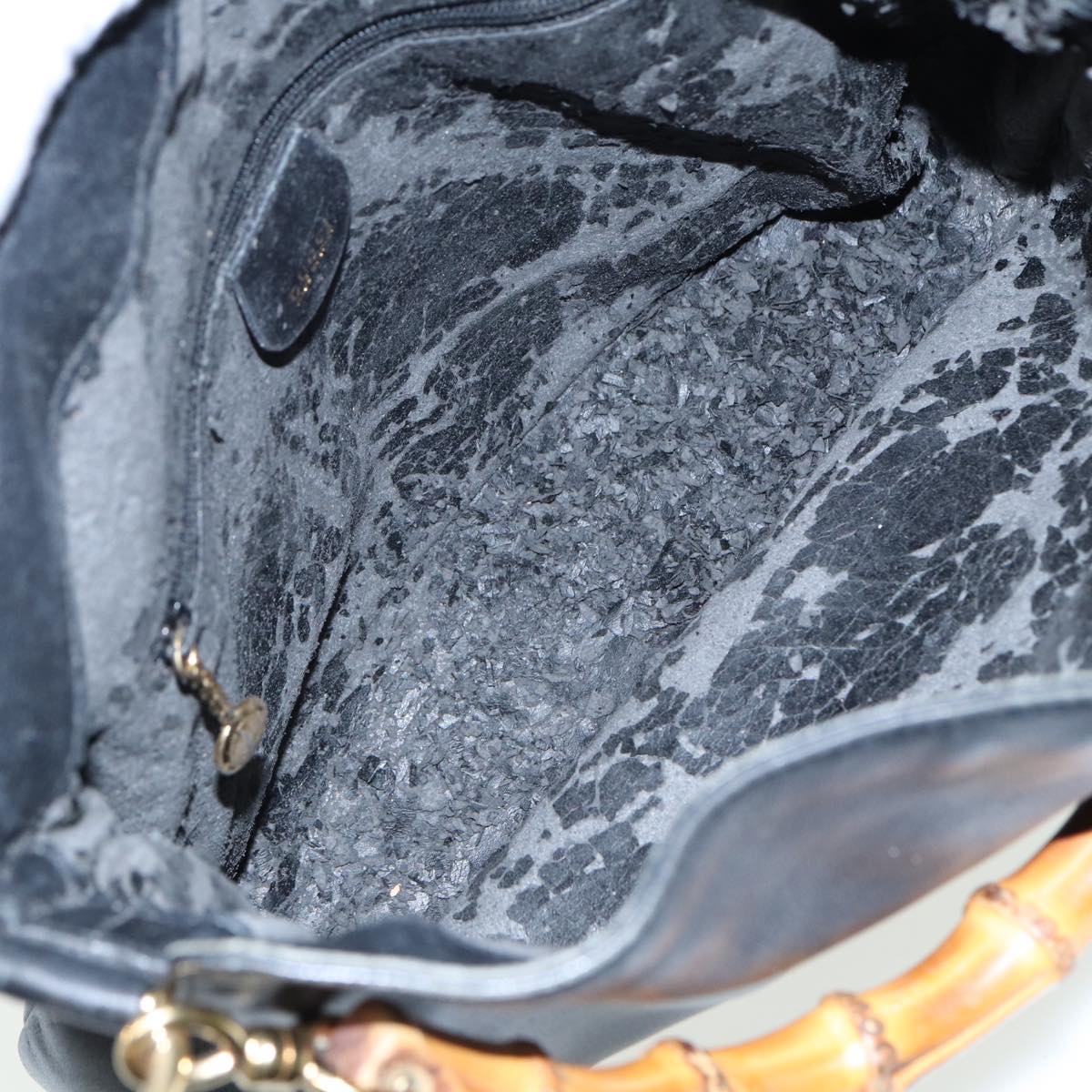 GUCCI Bamboo Shoulder Bag Leather 2way Black 001 3754 1638 80842