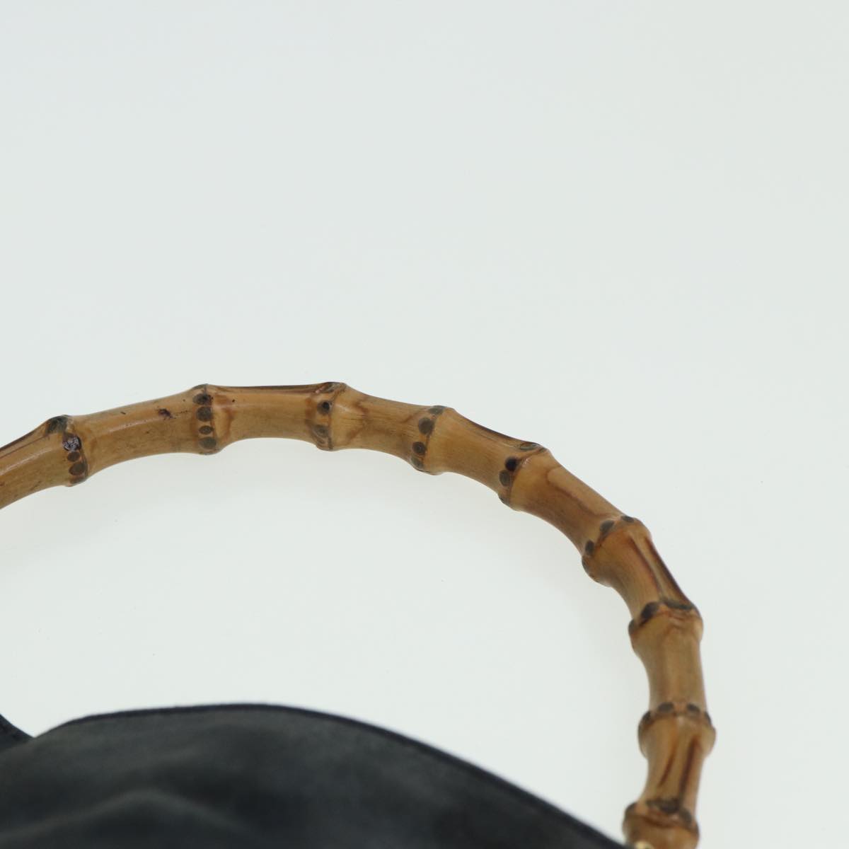 GUCCI Bamboo Shoulder Bag Suede Black 001 1638 2615 80843