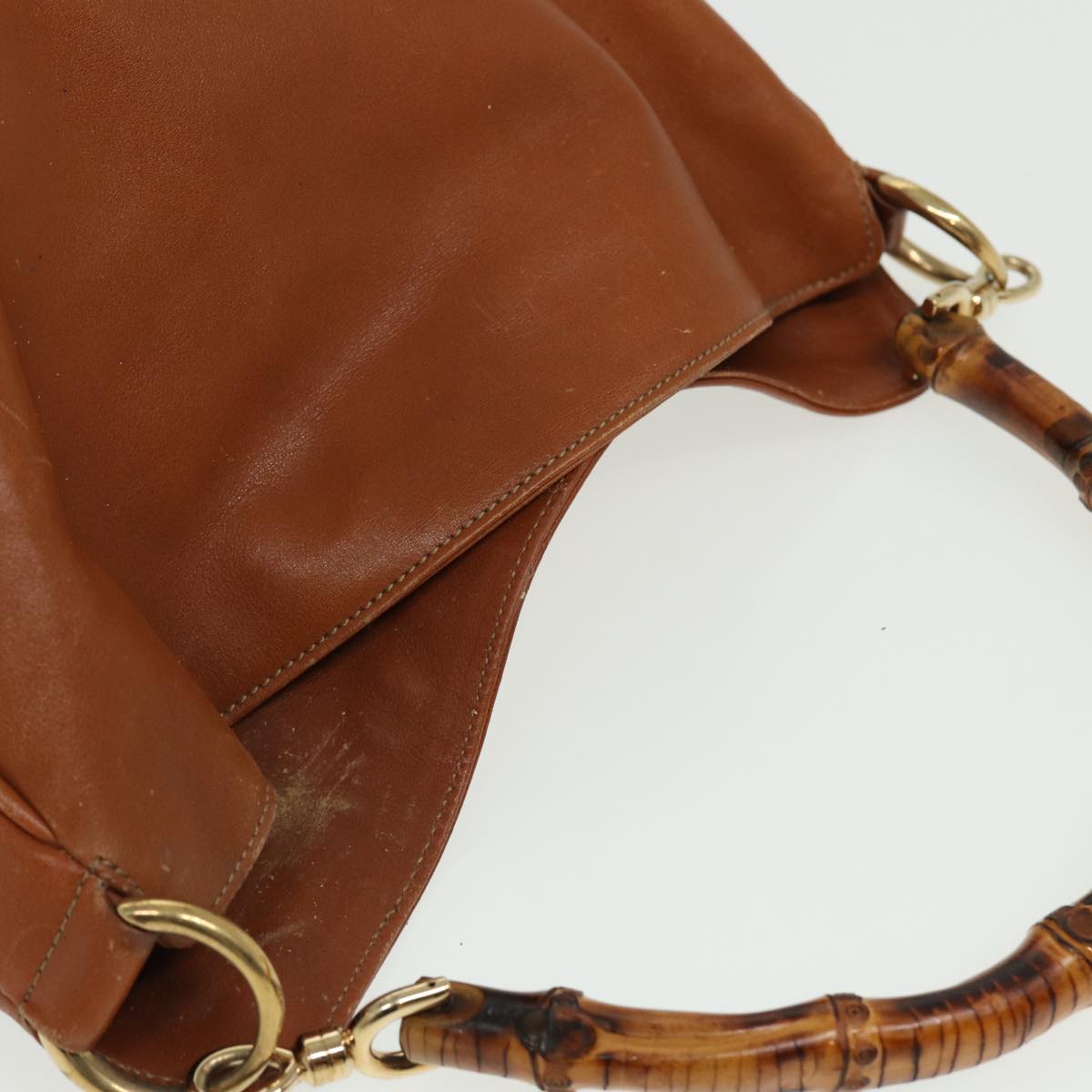 GUCCI Bamboo Shoulder Bag Leather 2way Brown 001 0166 1638 80845